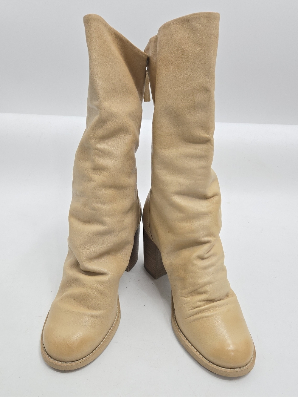 Free People Elle‎ Boots Slouchy Natural Cream Leather - Picture 3 of 15